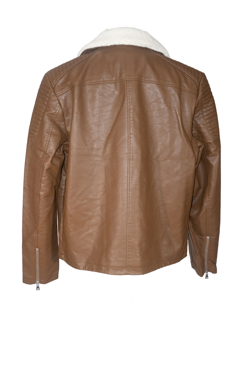 Faux Leather Biker Jacket - Image 2