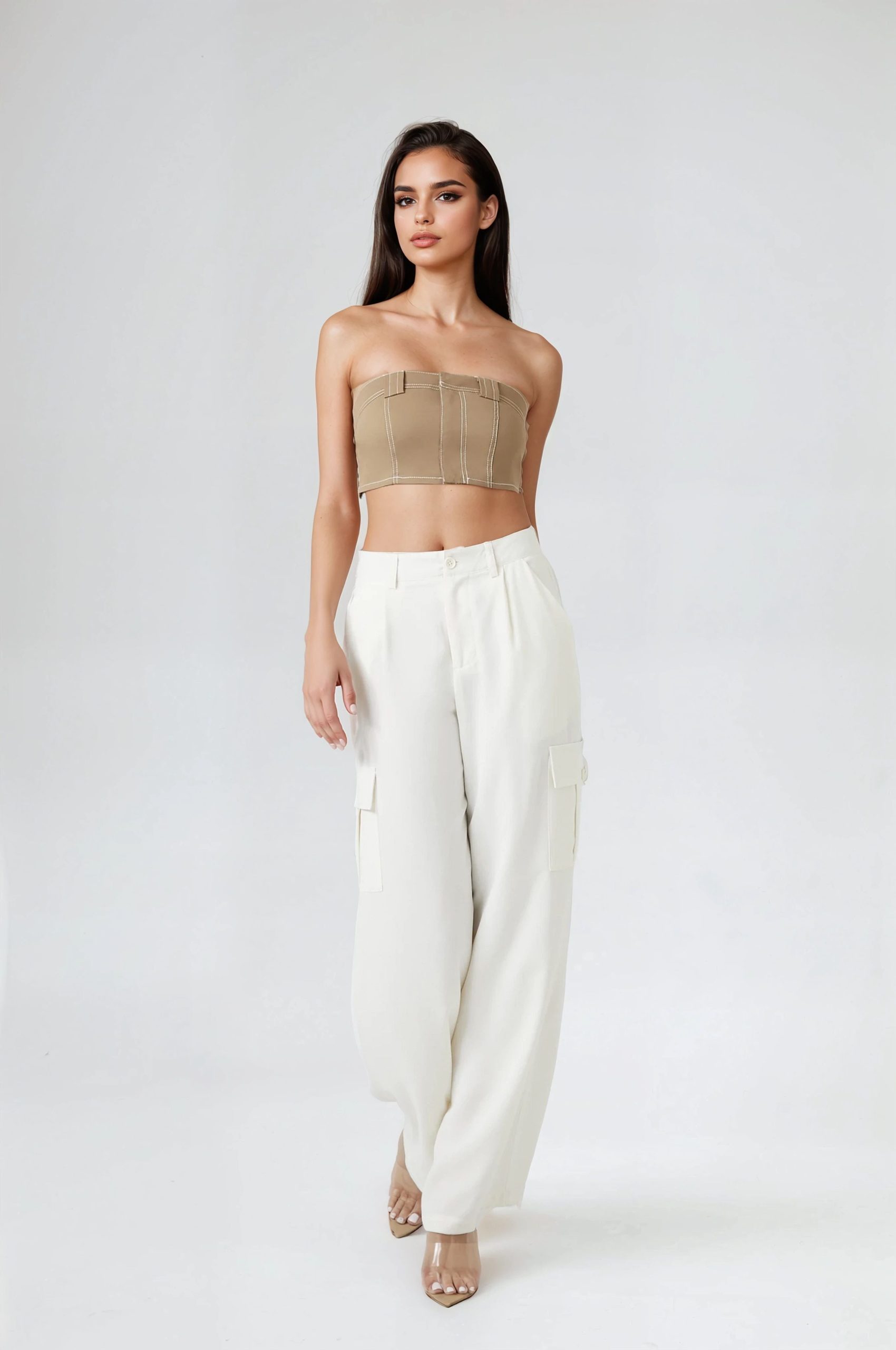 Super Cropped Button-Front Tube Top - Image 2