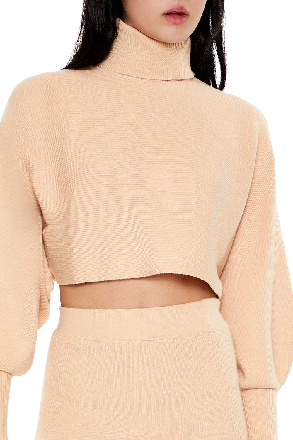 Sweater-Knit Turtleneck Top & Skirt Set - Image 2