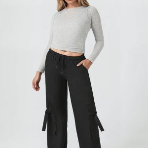 Twill High-Rise Utility Pants