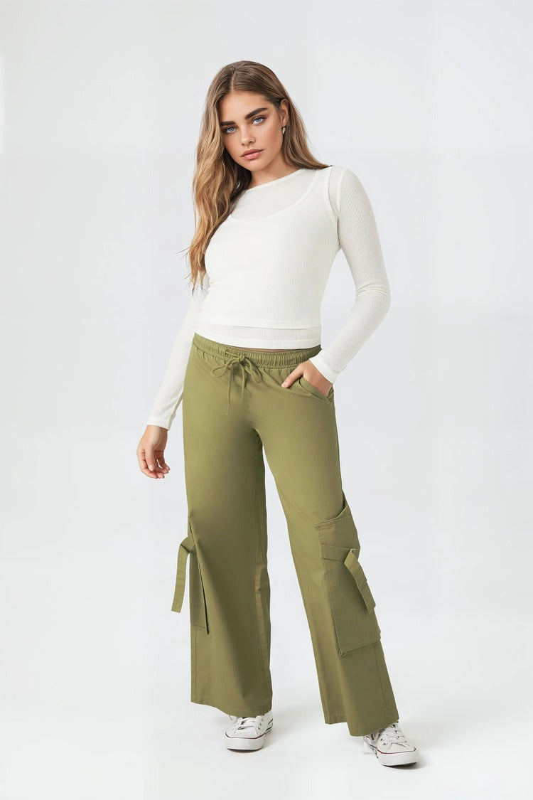 Twill High-Rise Utility Pants - Image 11