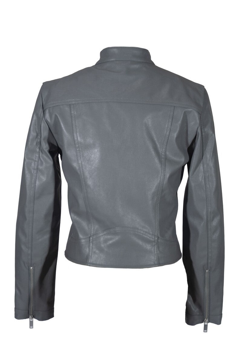 Faux Leather Zipper Jacket - Image 2