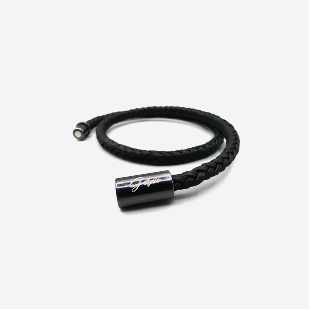 Men's Pomona Braided Premium Leather Wrap Bracelet - Image 3