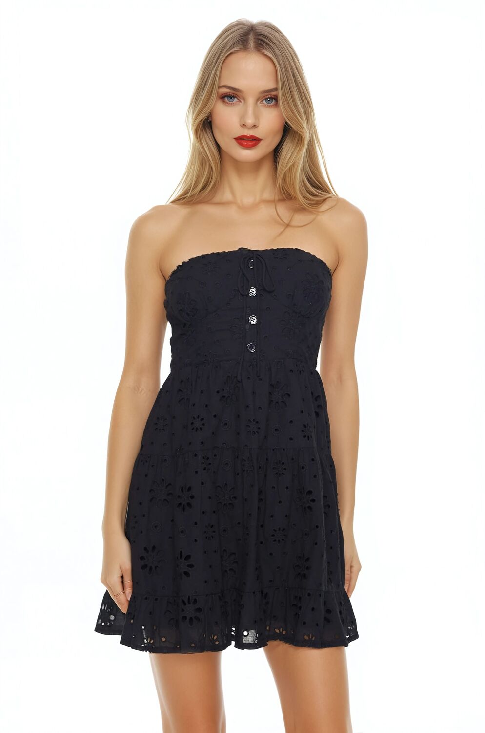 Strapless Eyelet Bustier Mini Dress - Image 6