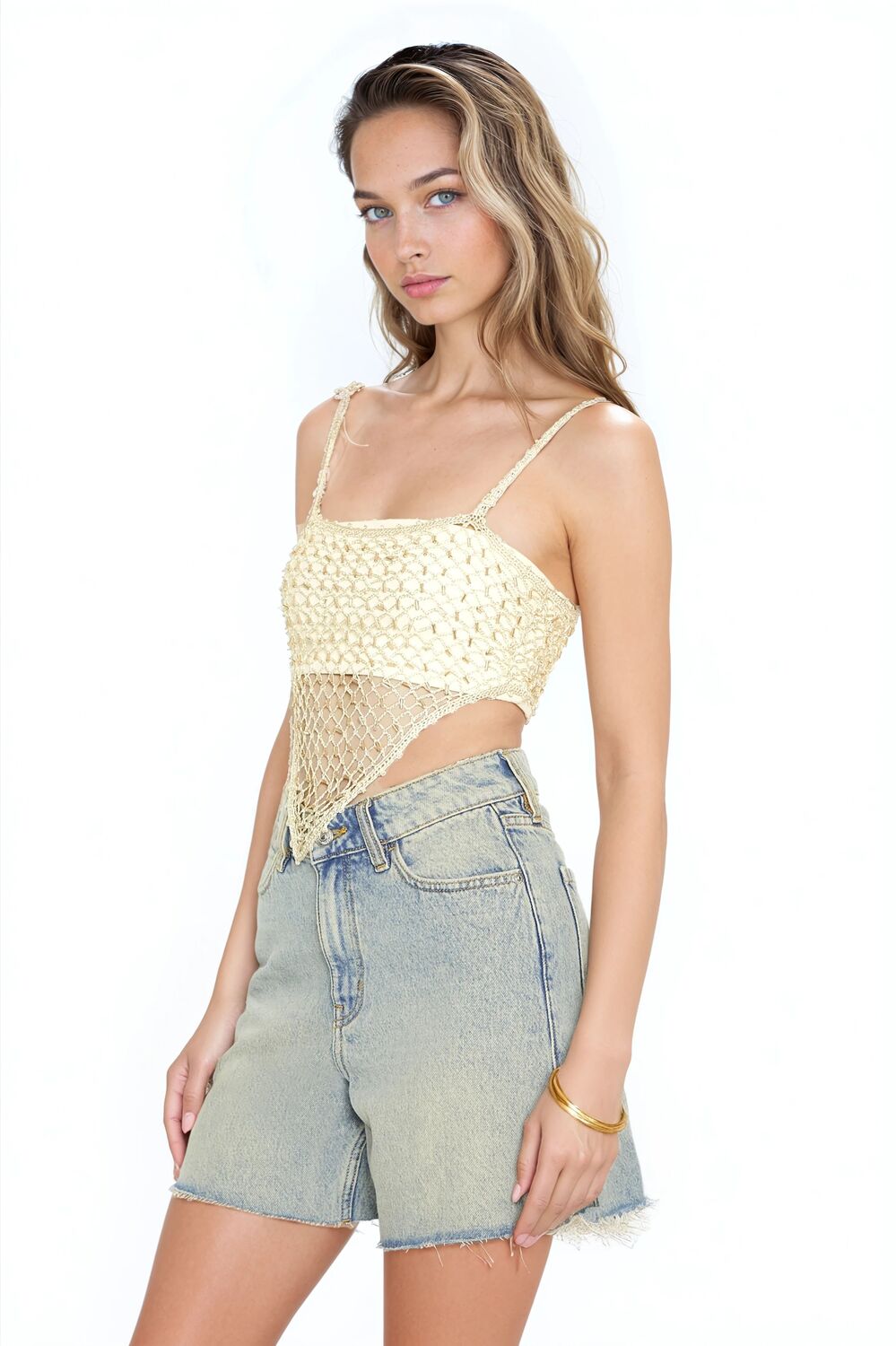 Sequin Sweater-Knit V-Hem Cami - Image 5