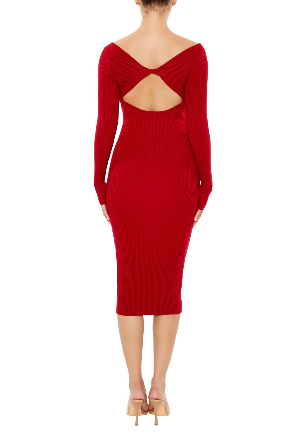 Twist-Back Midi Sweater Dress - Image 16