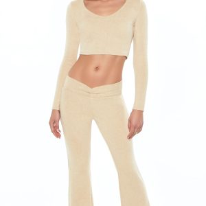 Mid-Rise V-Cut Flare Pants