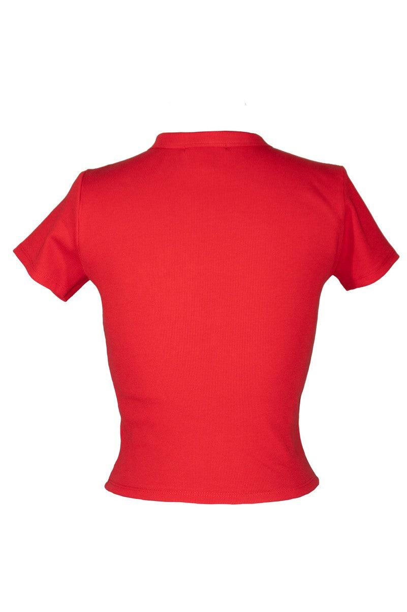 Sequin Teddy Bear Graphic Baby Tee - Image 2