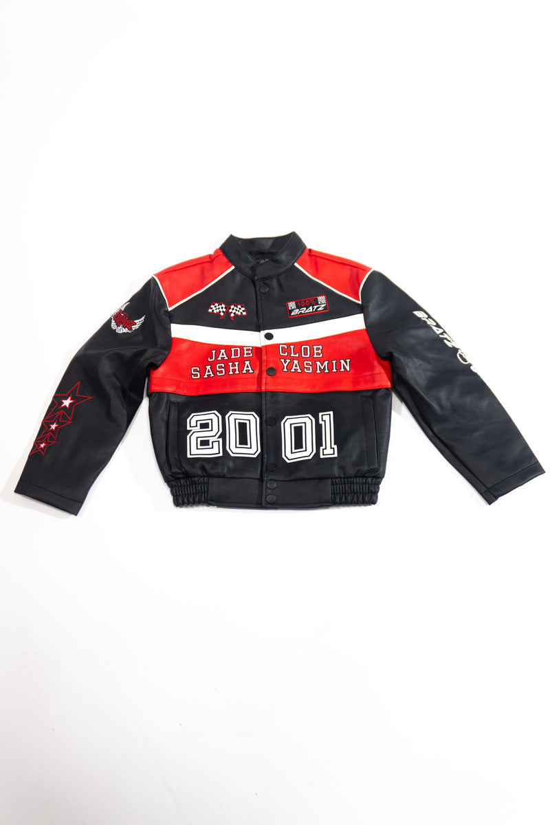 Kids Faux Leather Bratz Moto Bomber Jacket