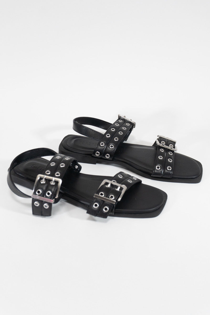 Grommet Strap Leather Sandals