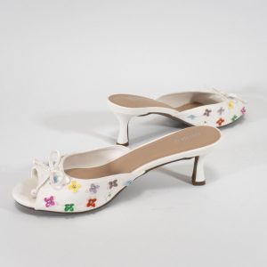 Floral Embellished Heeled Mules