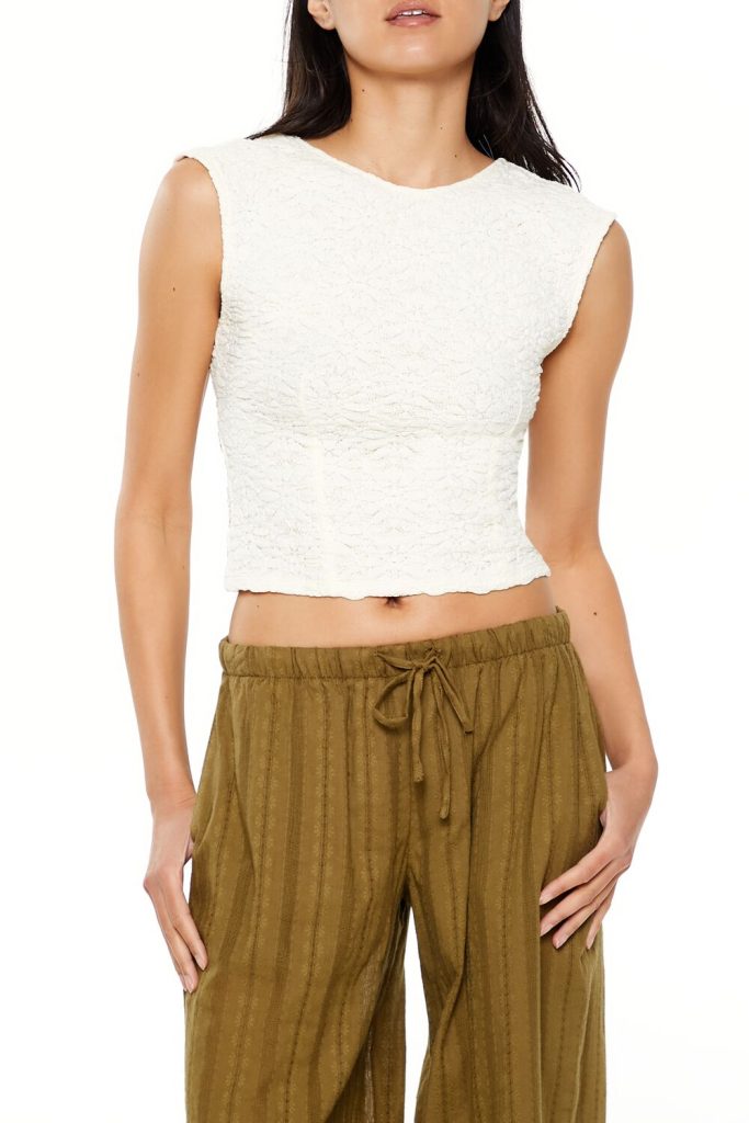Floral Tie-Back Crop Top