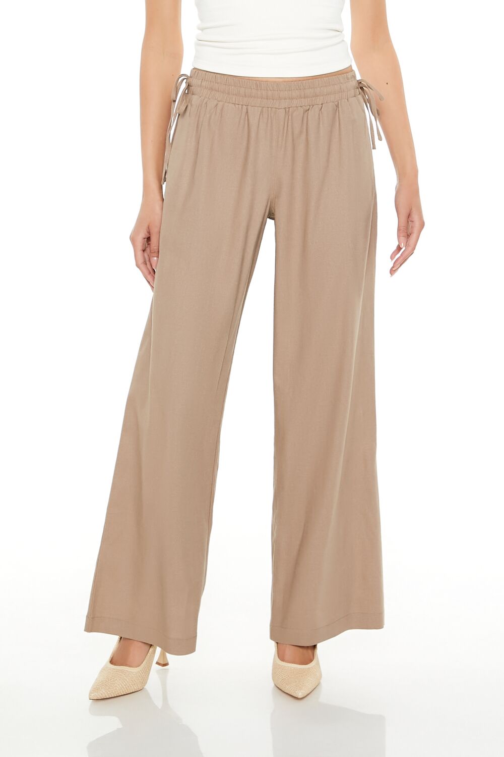 Shirred Tie-Waist Wide-Leg Pants - Image 12