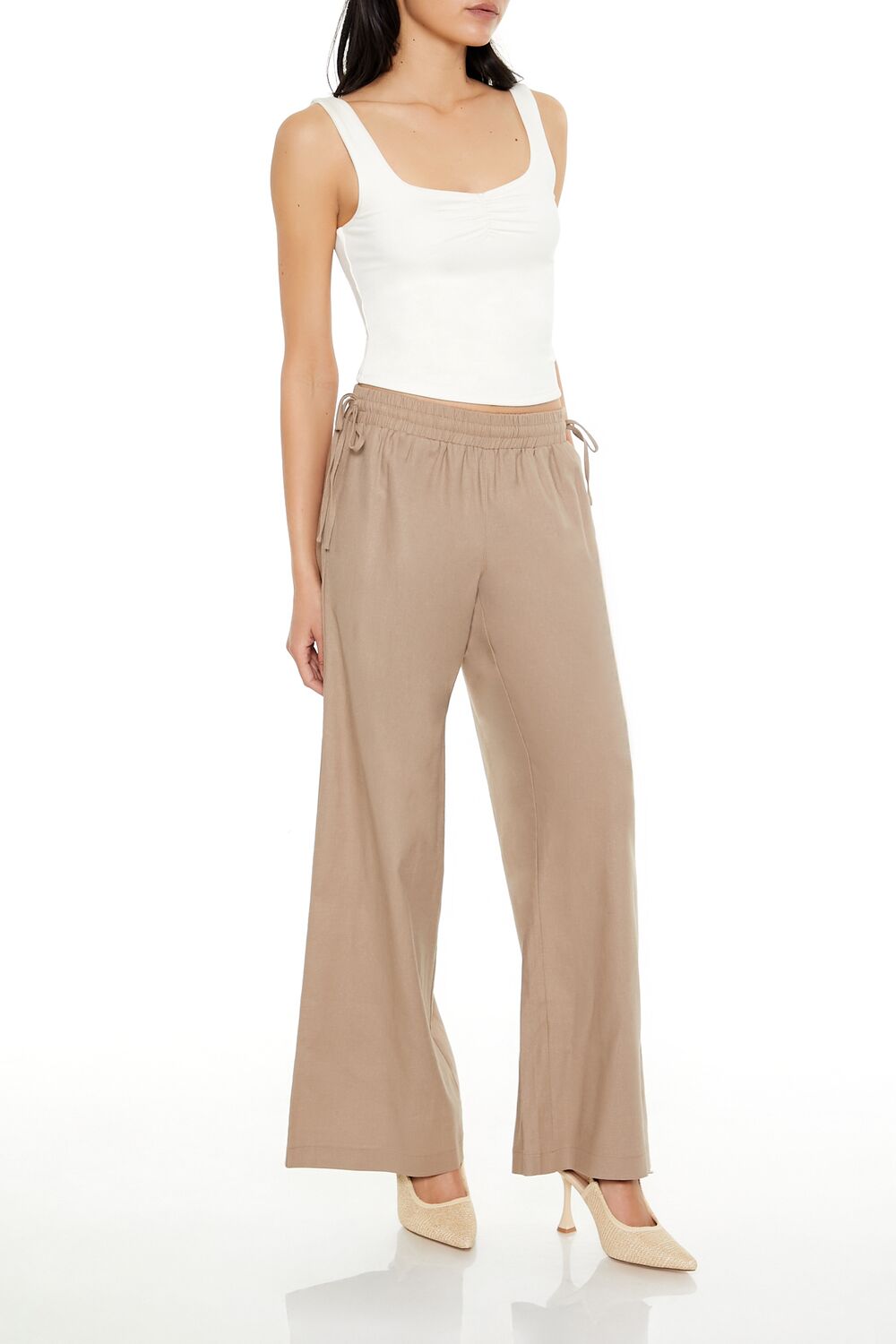 Shirred Tie-Waist Wide-Leg Pants - Image 13