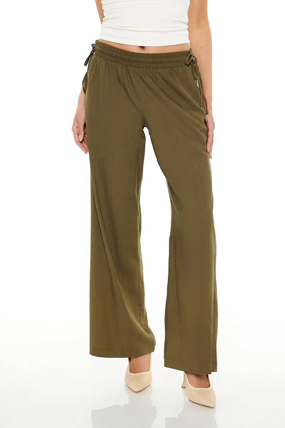 Shirred Tie-Waist Wide-Leg Pants - Image 7