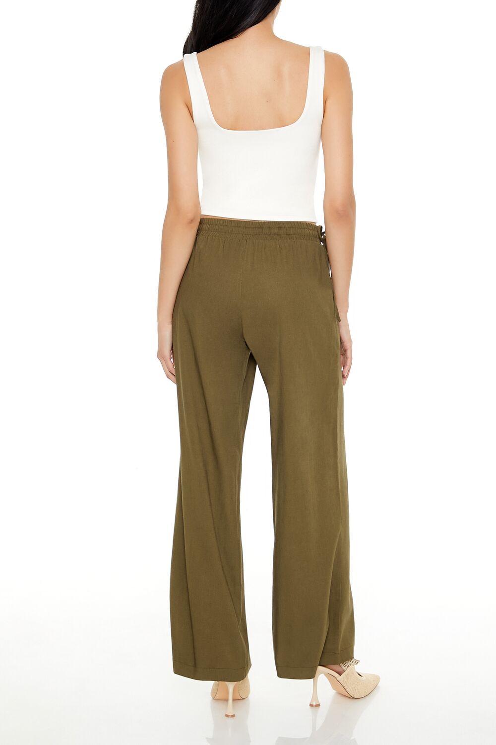 Shirred Tie-Waist Wide-Leg Pants - Image 9