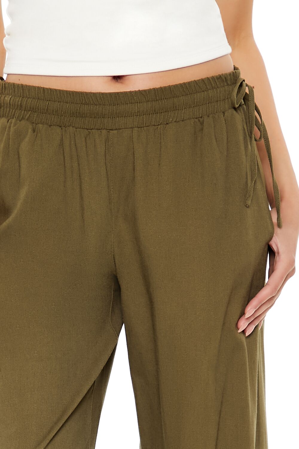 Shirred Tie-Waist Wide-Leg Pants - Image 10