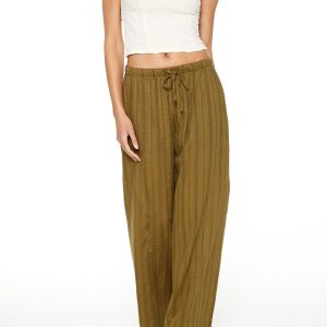 Wide-Leg Pinstriped Pants