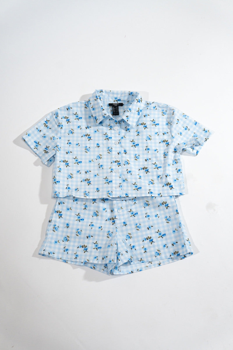 Kids Floral Short-Sleeve Shirt & Shorts Set