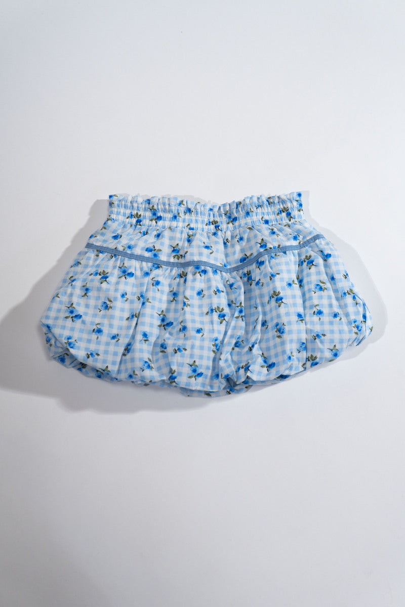 Girls Tiered Gingham & Floral Skirt - Image 2