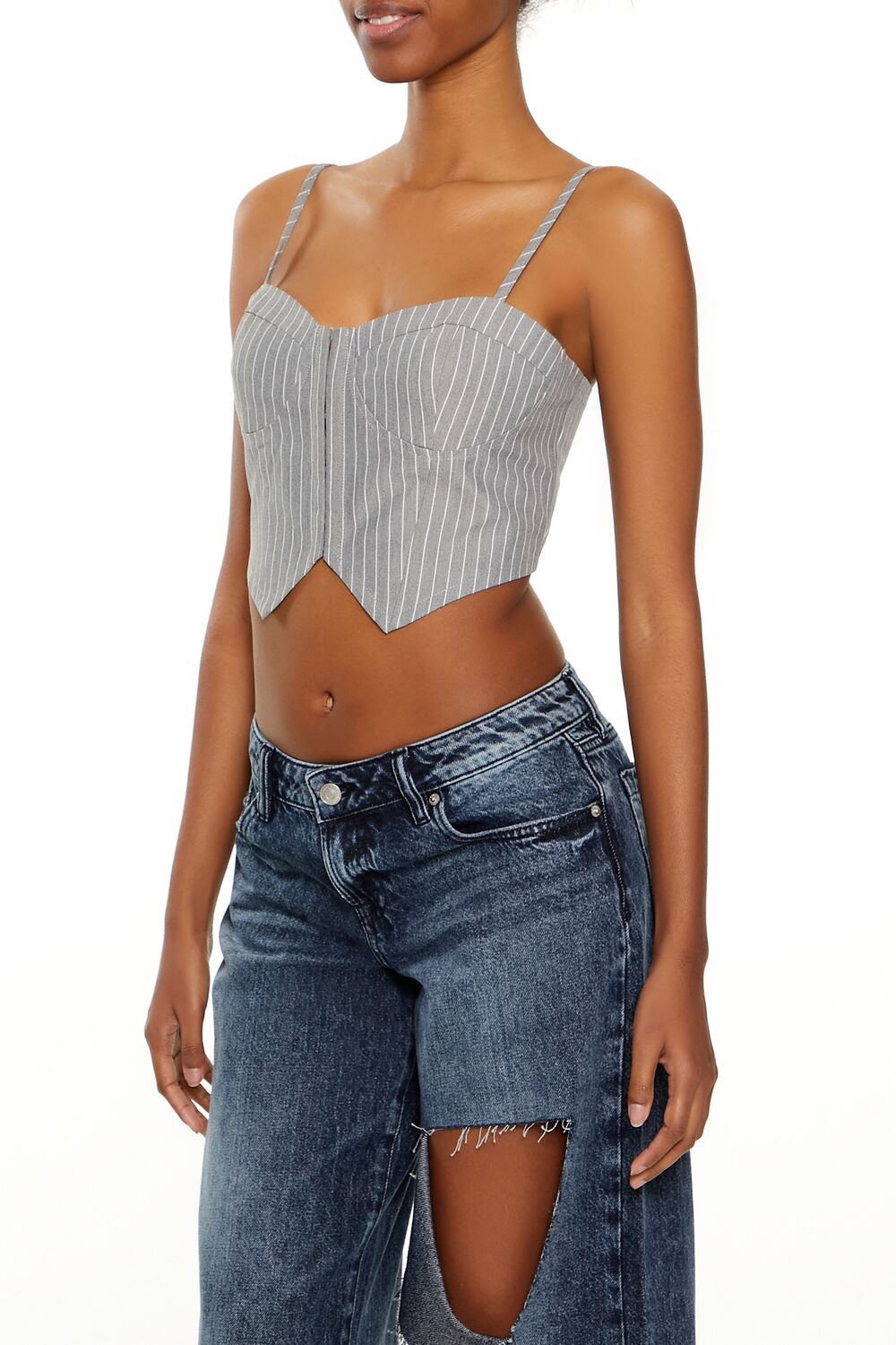 Pinstriped Cropped Cami - Image 4