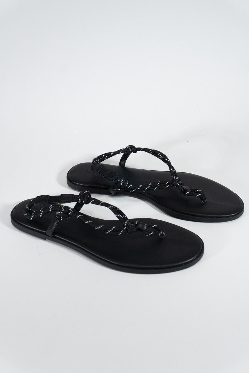 Braided Strap Faux Leather Flip-Flops