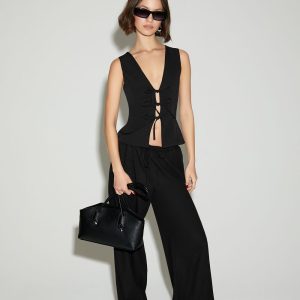 Drawstring Wide-Leg Pants