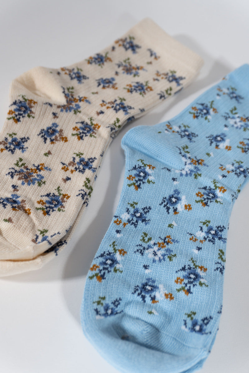 Floral Print Ankle Socks ?C 2 Pack - Image 2
