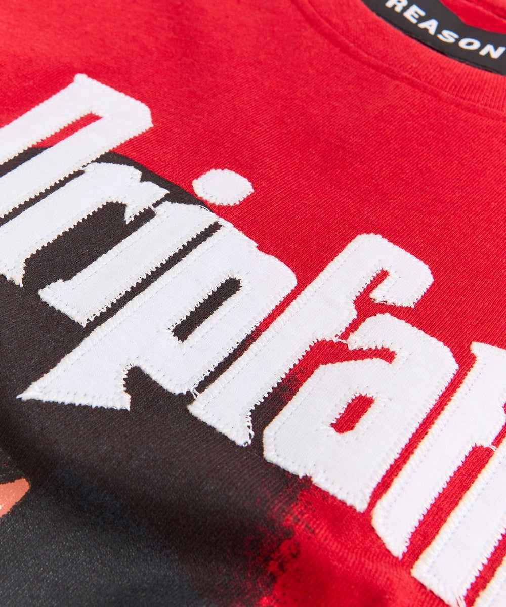 Dripfather Applique Short Sleeve Tee - Red - Image 2