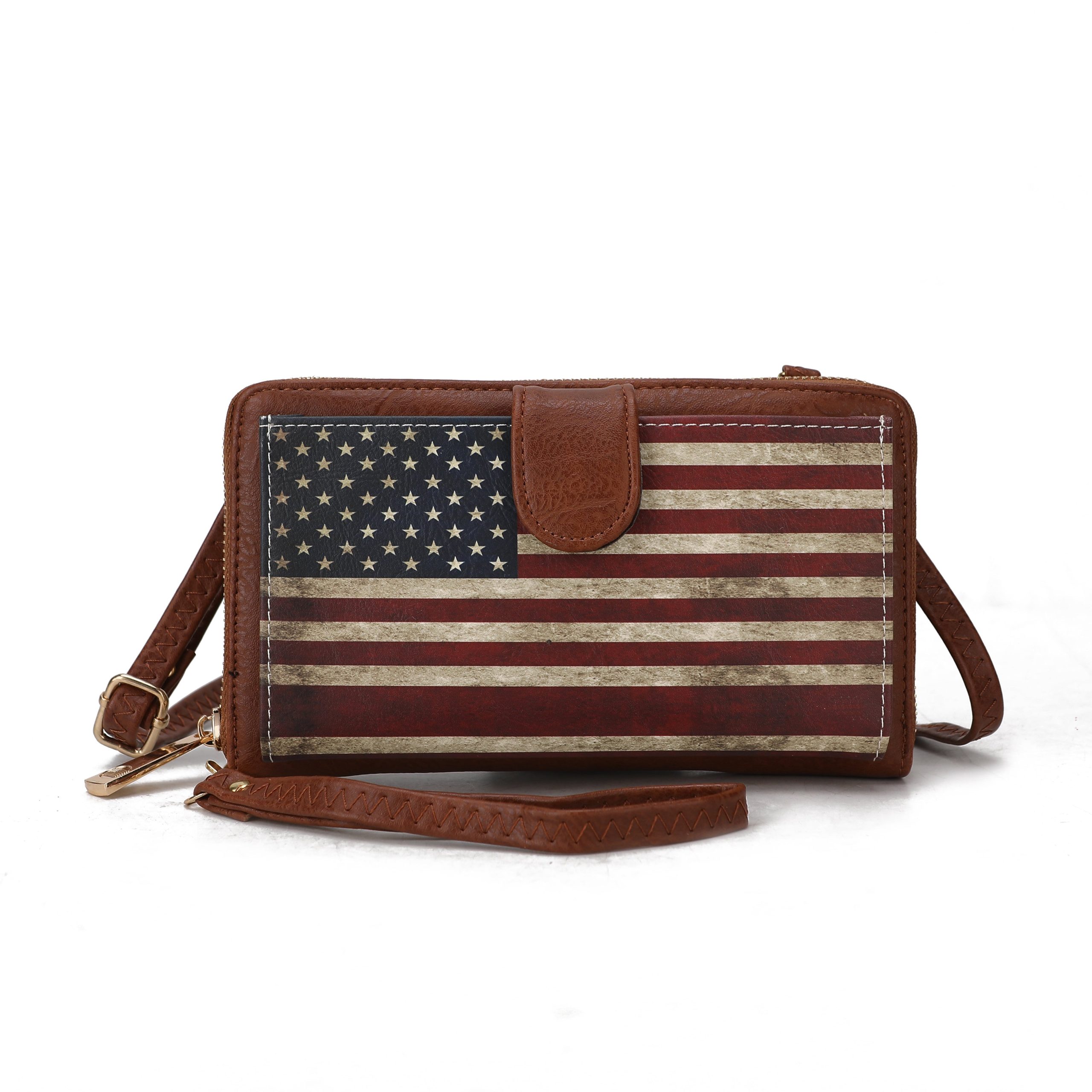 Kiara Printed Flag Phone Crossbody Bag - Image 13