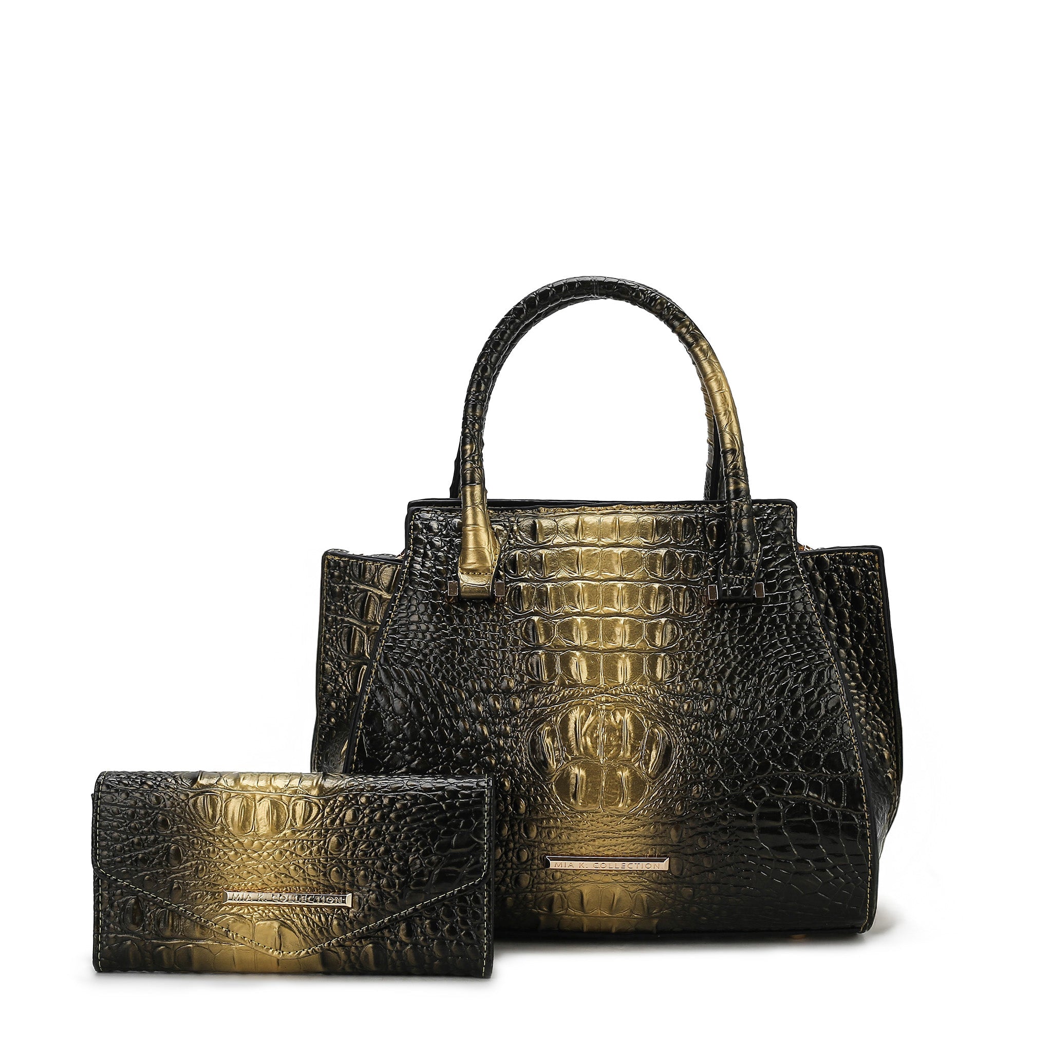 Bently Croc-Embossed Tote and Set - Image 8