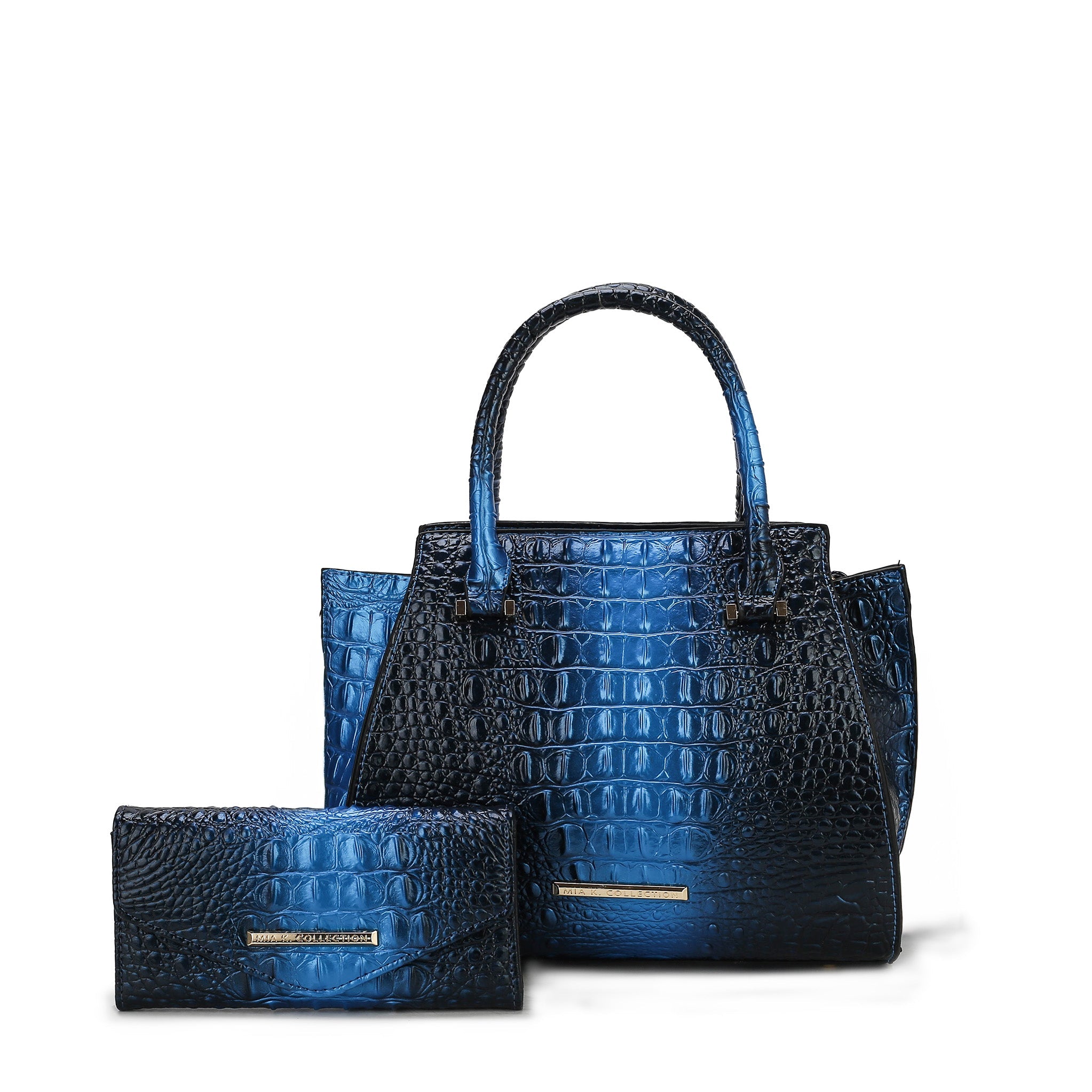 Bently Croc-Embossed Tote and Set - Image 7