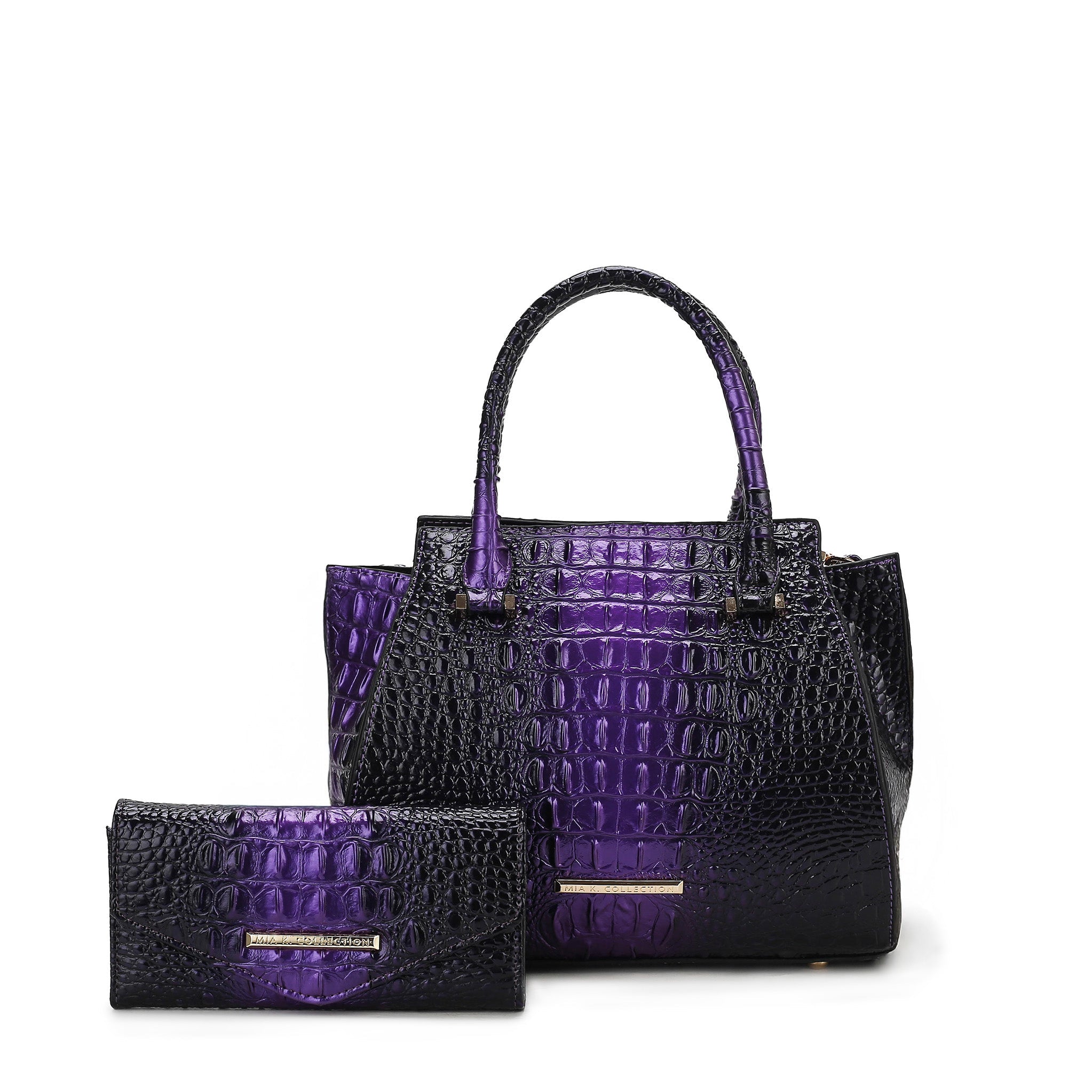 Bently Croc-Embossed Tote and Set - Image 5