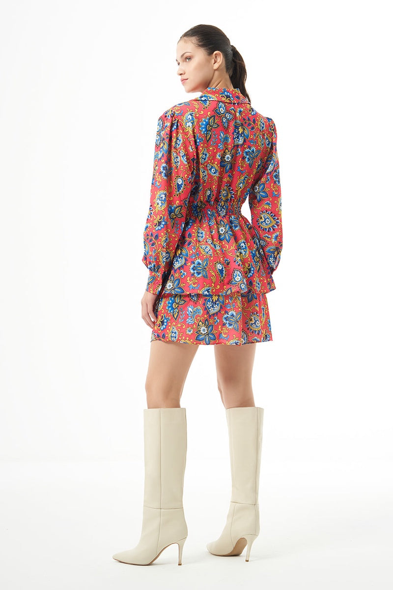 Long Sleve Flowy Mini Dress - Dress - Image 3