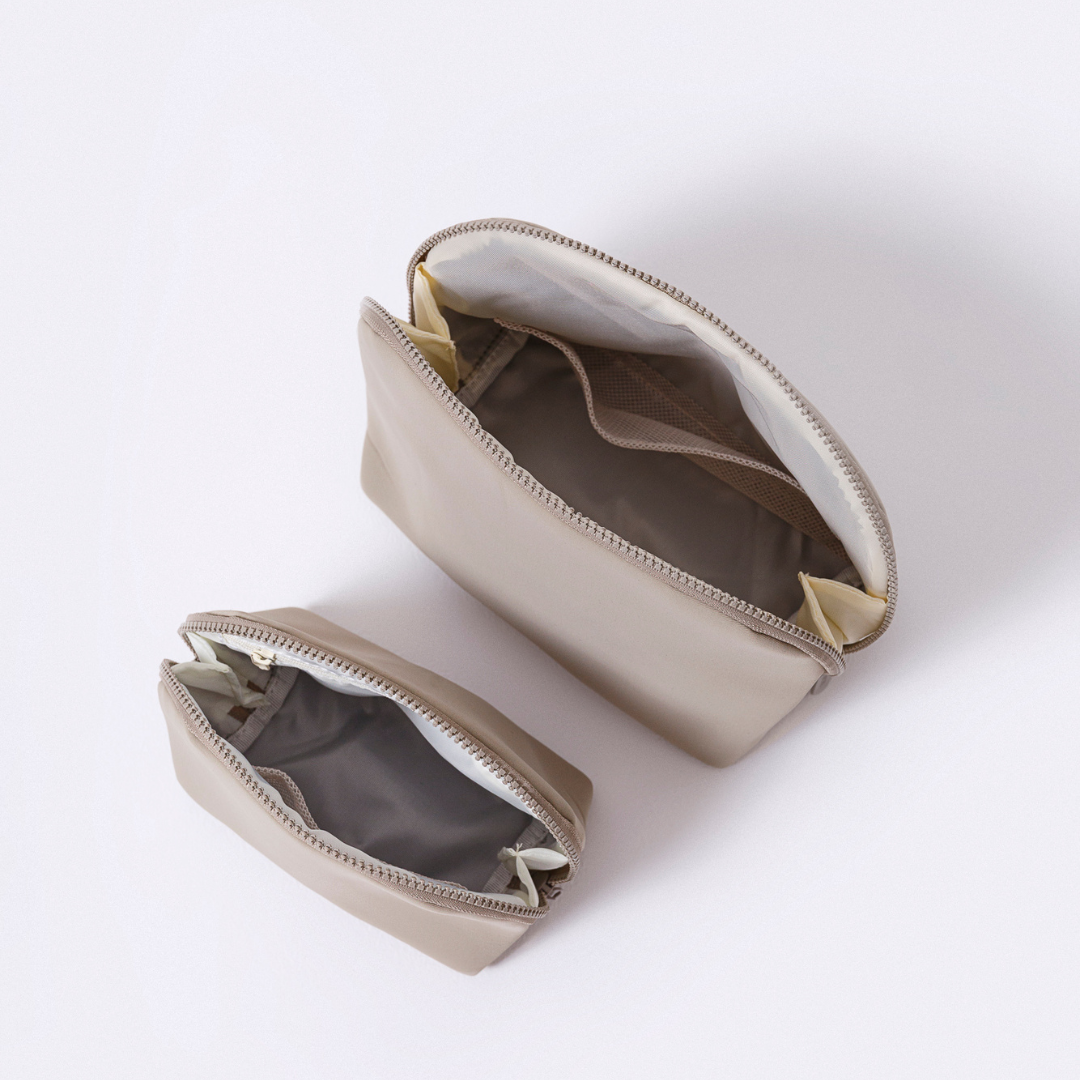 MAKEUP POUCH SET TAUPE - Image 3