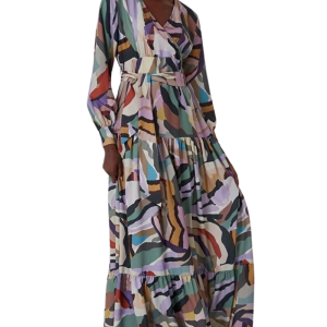 Flowy Long Sleve Maxi Dress - Dress