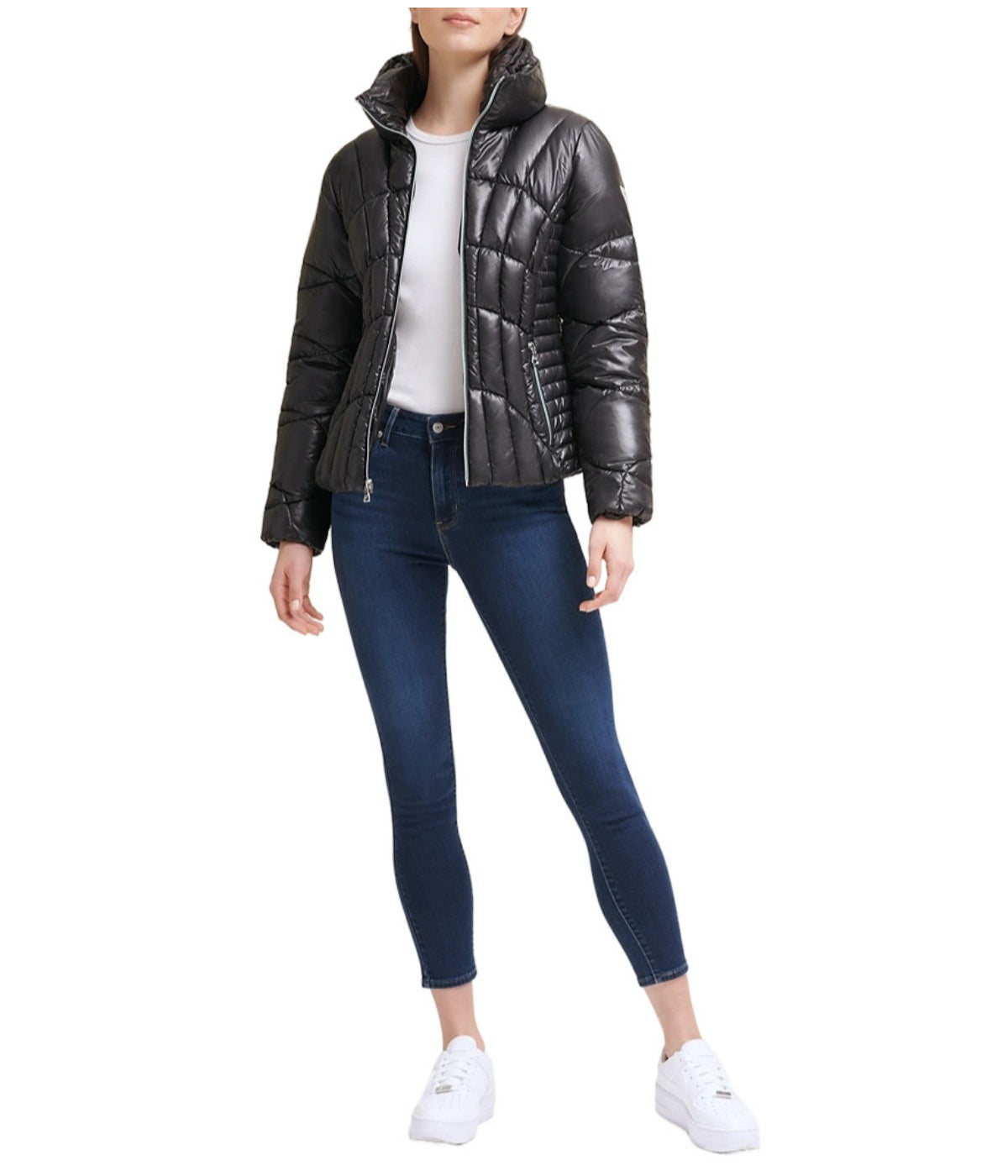 Quilted Puffer Jacket Black - Image 6
