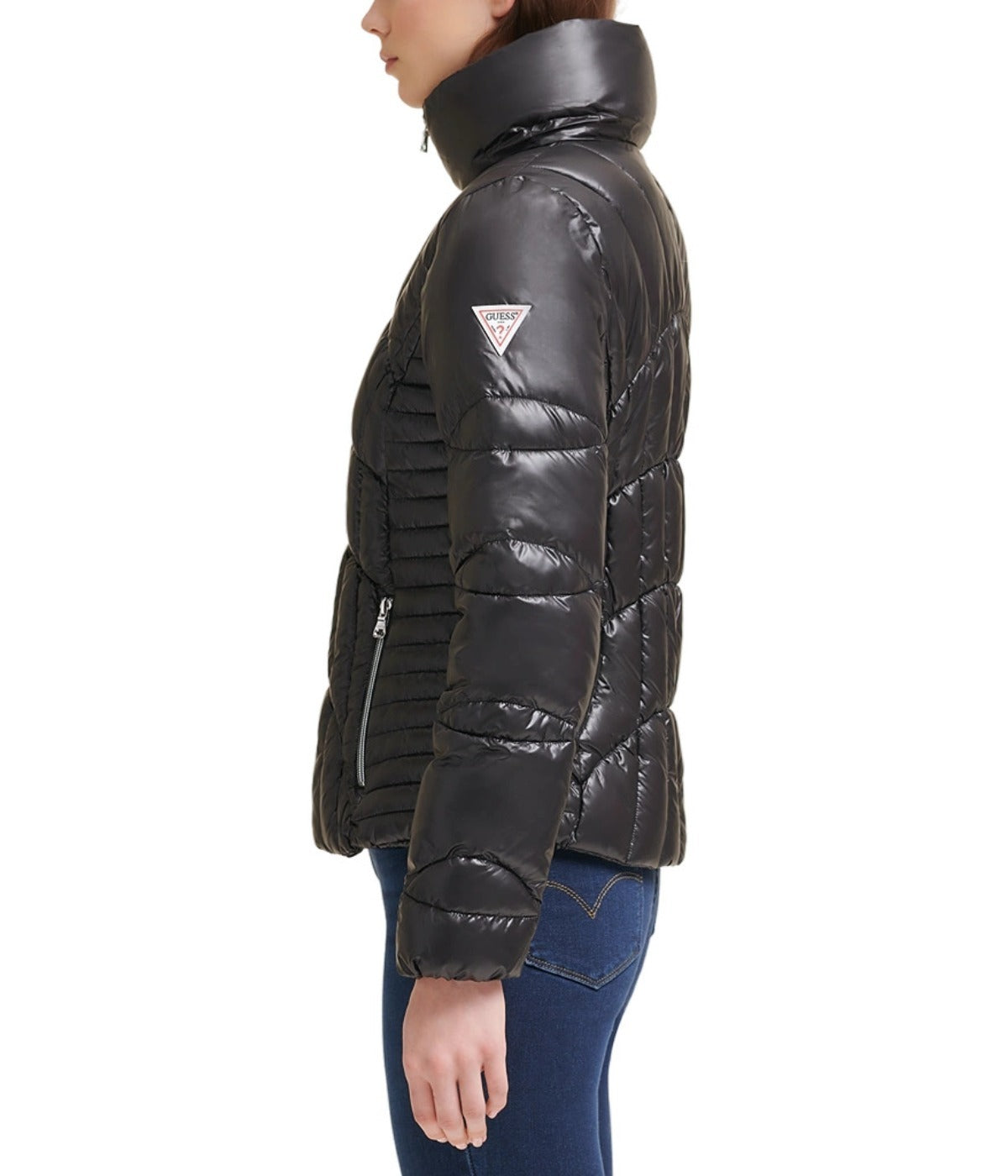 Quilted Puffer Jacket Black - Image 5