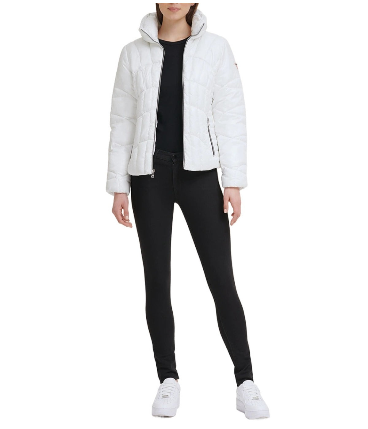 Quilted Puffer Jacket Cream - Image 5