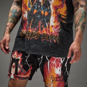 Bridges Burn Fleece Short - Washed Black