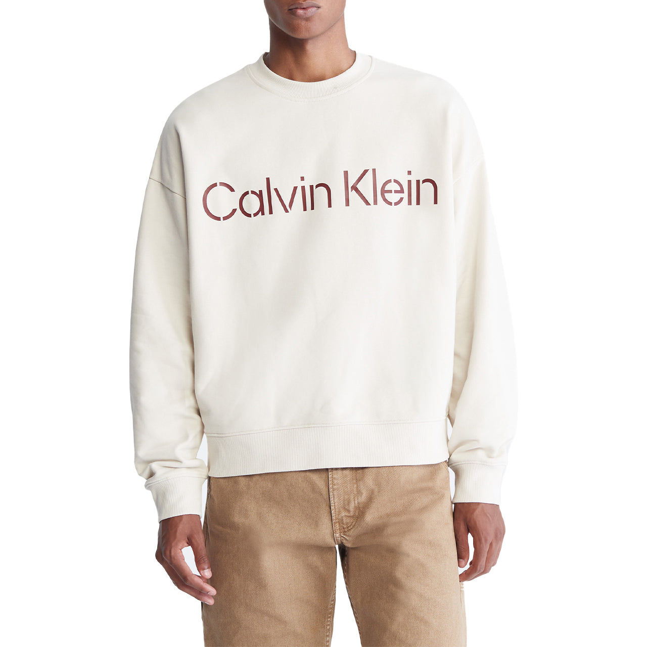 Long Sleeves Relaxed Stencil Crewneck Sweatshirt