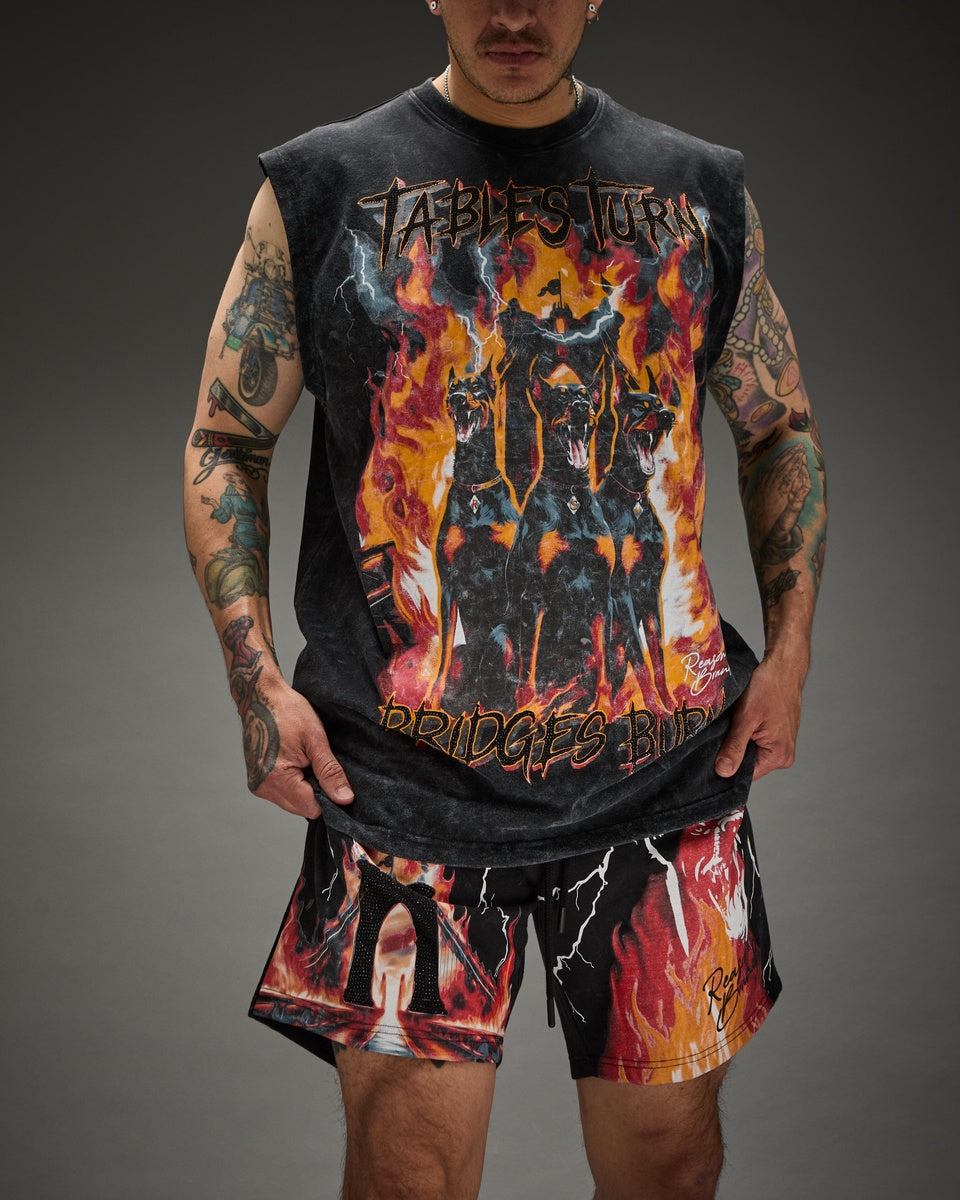 Bridges Burn Fleece Short - Washed Black - Image 5