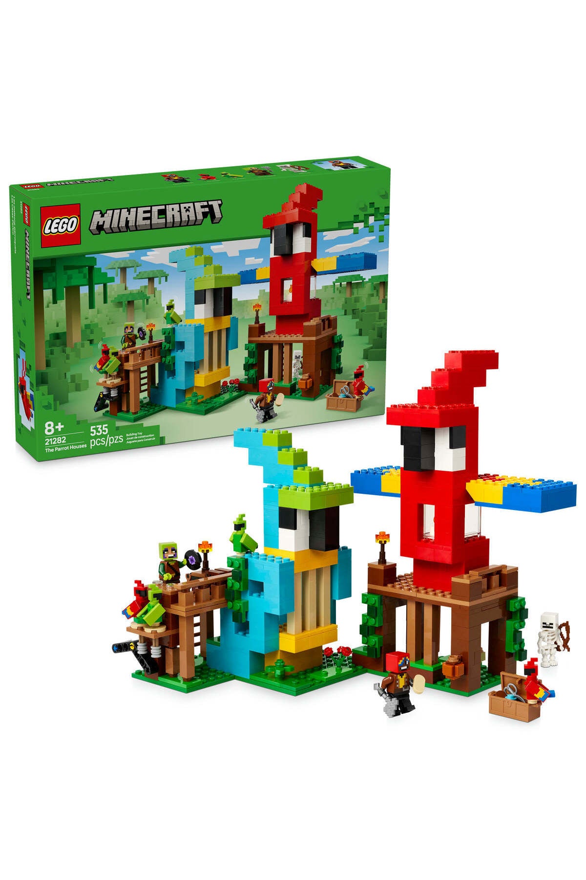 LEGO? Minecraft? the Parrot Houses. Buildable Video-Game Set 21282