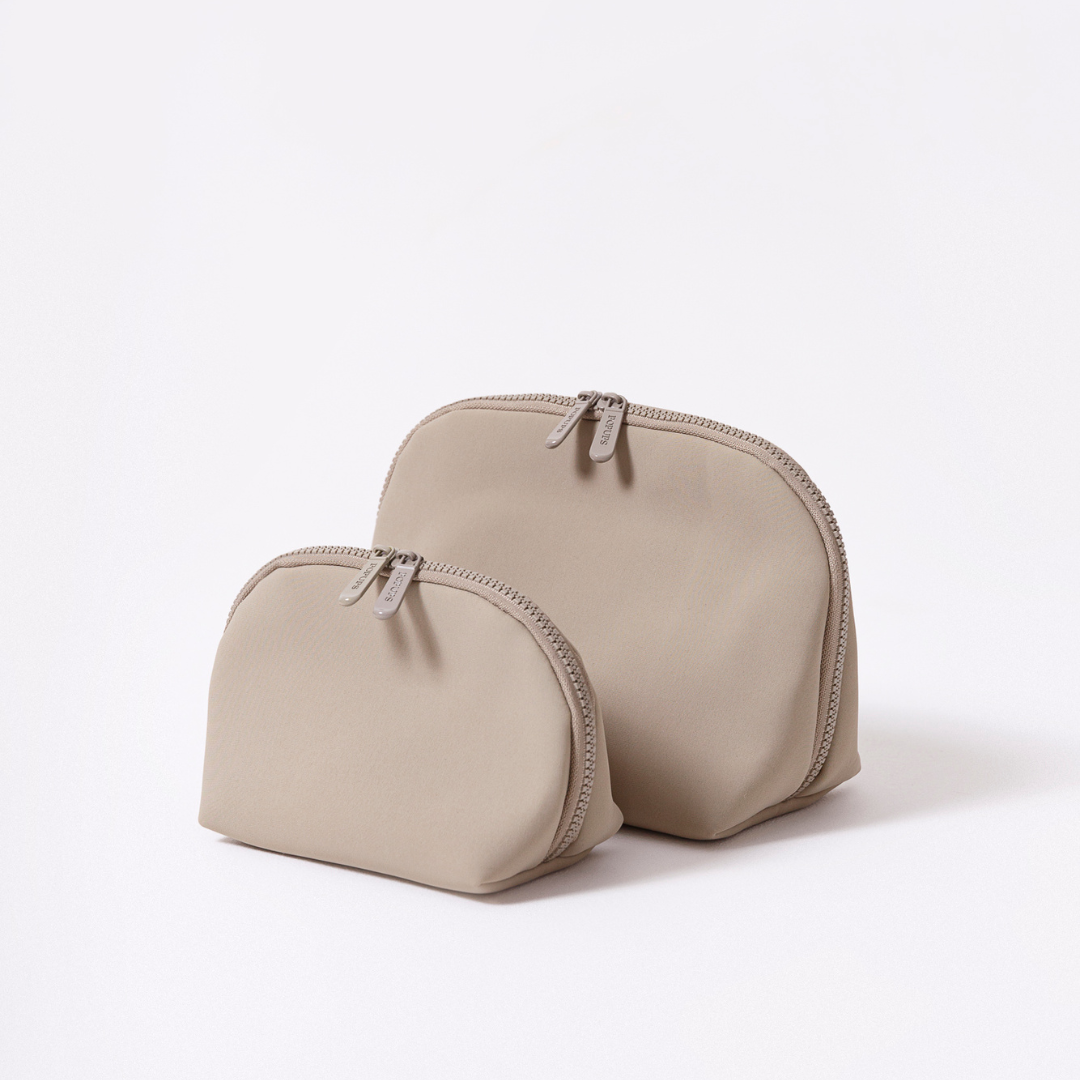 MAKEUP POUCH SET TAUPE - Image 2