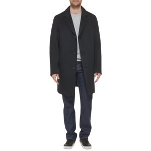 Mens Wool Coat Navy