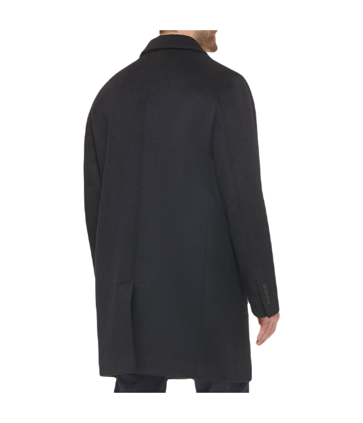 Mens Wool Coat Navy - Image 2
