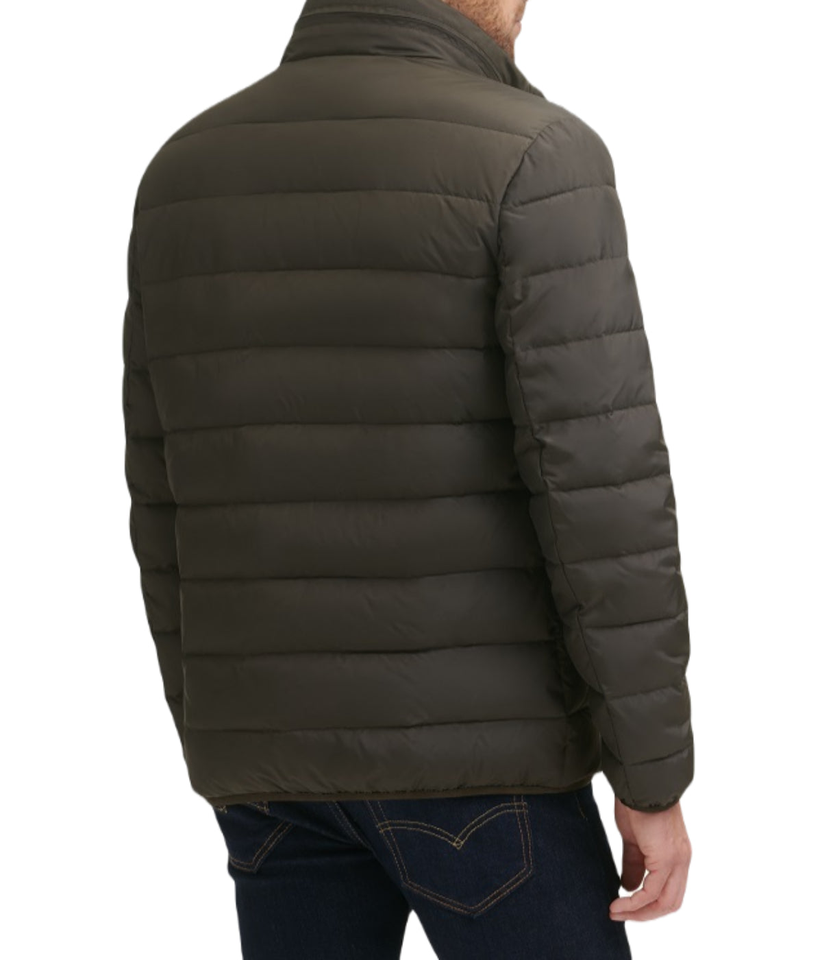 Mens Down Jacket Olive - Image 2