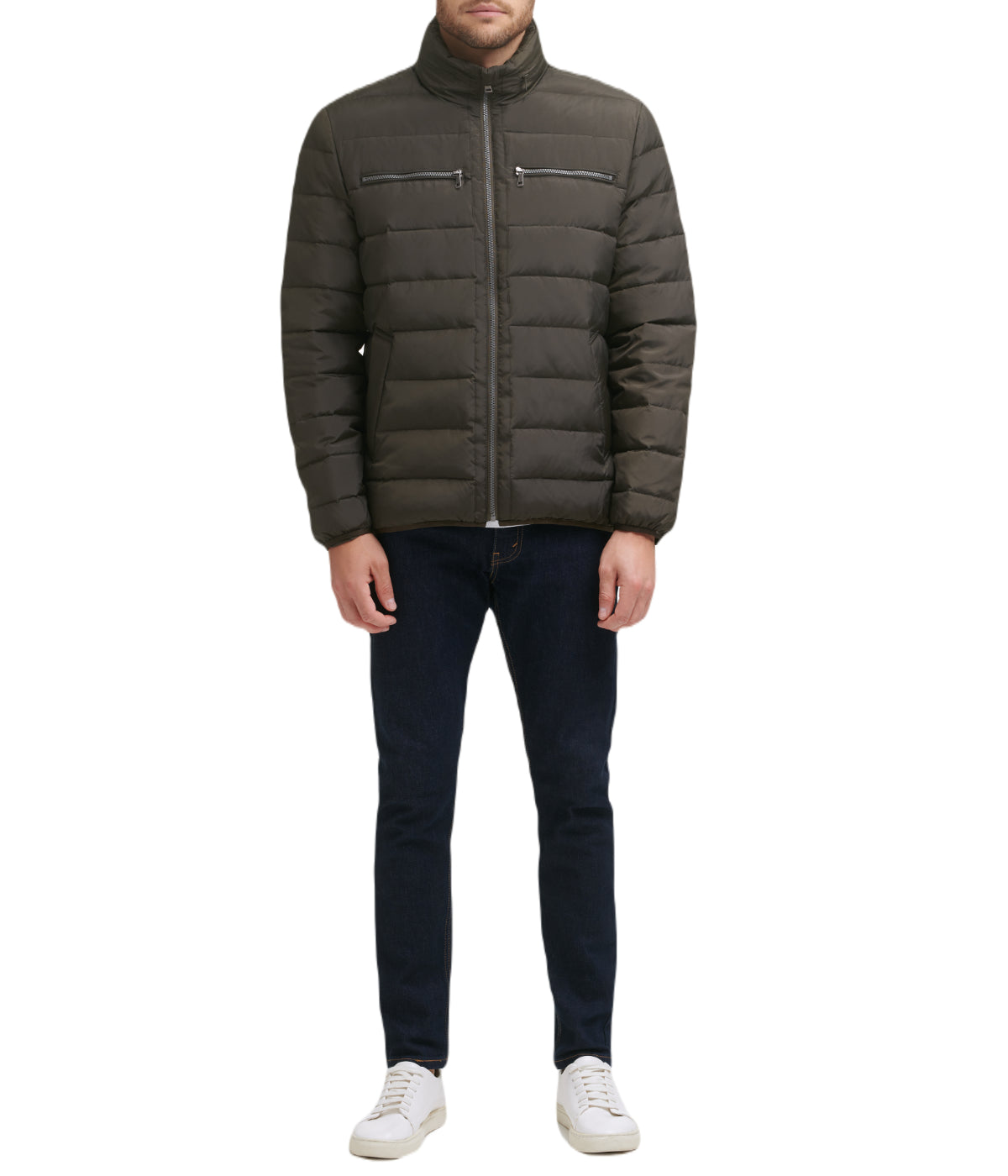 Mens Down Jacket Olive - Image 3