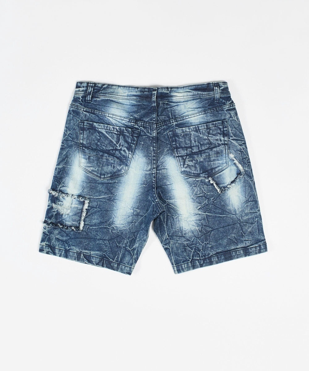 Wooster Destroyed Denim Shorts - Light Blue - Image 2