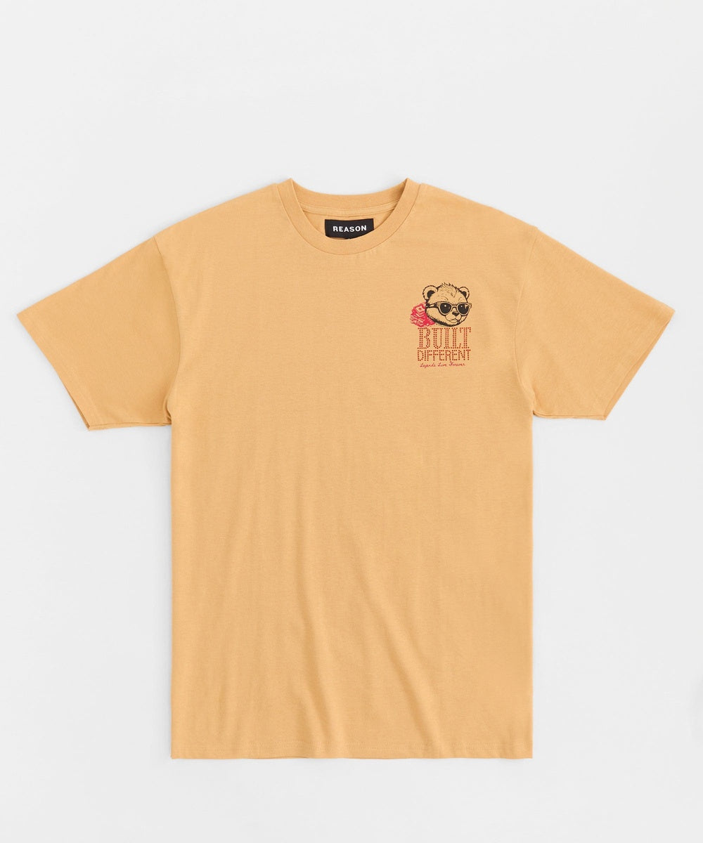 Built Different Rhinestone Short Sleeve Tee - Khaki - Image 2